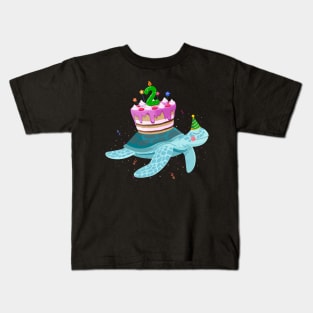 Turtle 2nd Birthday 2 Years Old Turtles Reptiles Testudines Kids T-Shirt